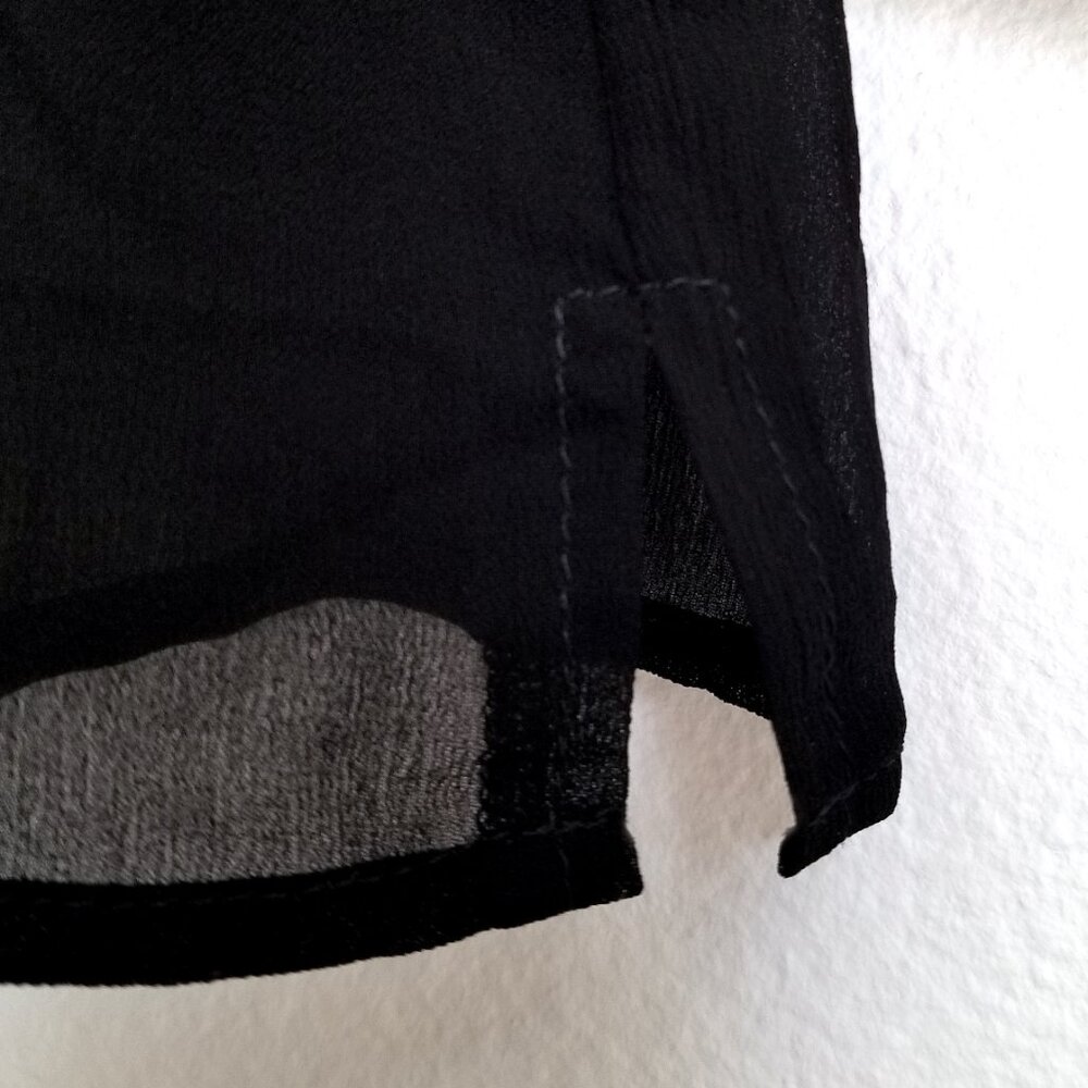 NWT Cleobella Autumn Blouse Jet Black Semi Sheer Size Large Tiered Trim High End - Picture 14 of 16